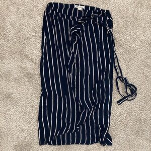Billabong Wrap Navy and White Vertical Stripe Tie-Waist Skirt